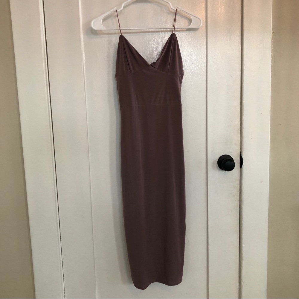 Purple grayish midi dress